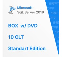 Microsoft SQL Server Standart Edition 2019 10 CLT ENG BOX for Business (коробочная версия с DVD)