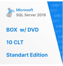 Microsoft SQL Server Standart Edition 2019 10 CLT ENG BOX for Business (коробочная версия с DVD)