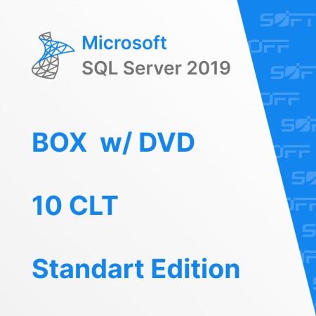 Microsoft SQL Server Standart Edition 2019 10 CLT ENG BOX for Business (коробочная версия с DVD) — лицензия для бизнеса Microsoft SQL Server Standart Edition 2019 10 CLT ENG BOX for Business (коробочная версия с DVD) — лицензия для бизнеса