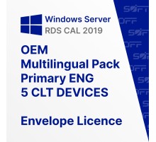 Microsoft Windows Remote Desktop Services CAL 2019 MLP 5 CLT DEVICES ENG OEM for Business (конверт)