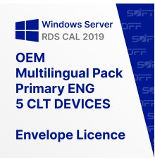 Microsoft Windows Remote Desktop Services CAL 2019 MLP 5 CLT DEVICES ENG OEM for Business (конверт)