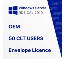 Microsoft Windows Remote Desktop Services CAL 2019 50 CLT USERS OEM for Business (конверт)