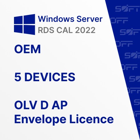 Microsoft Windows Remote Desktop Services CAL 2022 OLV D AP 5 DCAL OEM for Business (конверт) — лицензия для бизнеса Microsoft Windows Remote Desktop Services CAL 2022 OLV D AP 5 DCAL OEM for Business (конверт) — лицензия для бизнеса