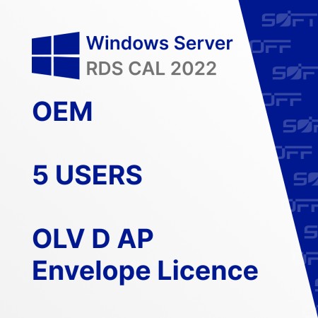 Microsoft Windows Remote Desktop Services CAL 2022 OLV D AP 5 UCAL OEM for Business (конверт) — лицензия для бизнеса Microsoft Windows Remote Desktop Services CAL 2022 OLV D AP 5 UCAL OEM for Business (конверт) — лицензия для бизнеса