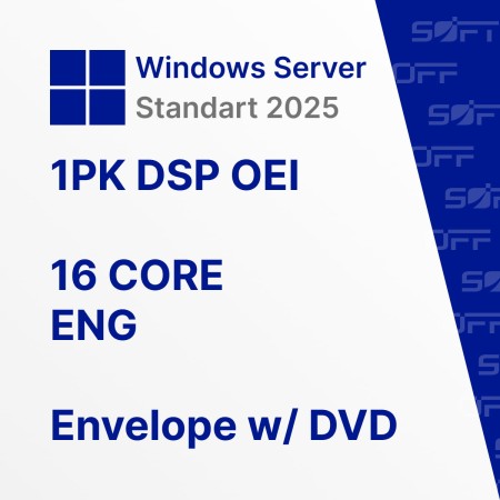 Microsoft Windows Server Standart 2025 1PK DSP OEI 16 CORE ENG OEM for Business (конверт с DVD) — лицензия для бизнеса Microsoft Windows Server Standart 2025 1PK DSP OEI 16 CORE ENG OEM for Business (конверт с DVD) — лицензия для бизнеса