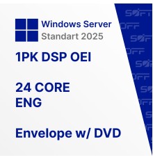 Microsoft Windows Server Standart 2025 1PK DSP OEI 24 CORE ENG OEM for Business (конверт с DVD)