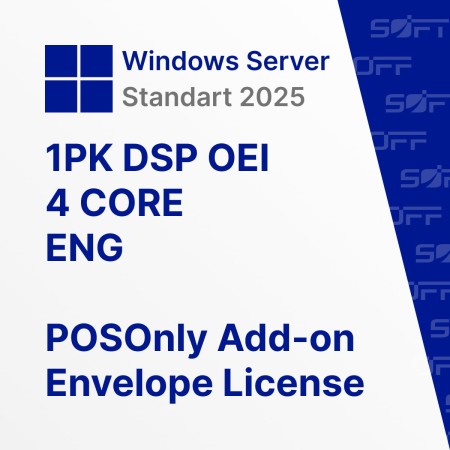 Microsoft Windows Server Standart 2025 1PK DSP OEI 4 CORE NoMedia/NoKey for Business (POSOnly) AddLic ENG OEM for Business (конверт) — лицензия для бизнеса Microsoft Windows Server Standart 2025 1PK DSP OEI 4 CORE NoMedia/NoKey for Business (POSOnly) AddLic ENG OEM for Business (конверт) — лицензия для бизнеса