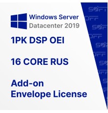 Microsoft Windows Server Datacenter 2019 OEI 16 CORE RUS OEM for Business (конверт)