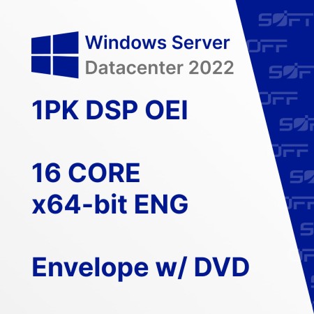 Microsoft Windows Server Datacenter 2022 1PK DSP OEI 64 bit 16 CORE ENG OEM for Business (конверт с DVD) — лицензия для бизнеса Microsoft Windows Server Datacenter 2022 1PK DSP OEI 64 bit 16 CORE ENG OEM for Business (конверт с DVD) — лицензия для бизнеса