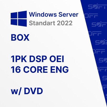 Microsoft Windows Server Standart 2022 1PK DSP OEI 16 CORE BOX for Business (коробочная версия c DVD) — лицензия для бизнеса Microsoft Windows Server Standart 2022 1PK DSP OEI 16 CORE BOX for Business (коробочная версия c DVD) — лицензия для бизнеса