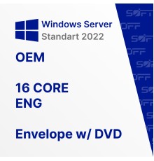 Microsoft Windows Server Standart 2022 16 CORE ENG OEM for Business (конверт с DVD)
