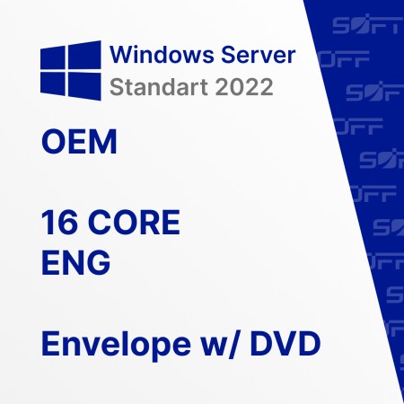 Microsoft Windows Server Standart 2022 16 CORE ENG OEM for Business (конверт с DVD) — лицензия для бизнеса Microsoft Windows Server Standart 2022 16 CORE ENG OEM for Business (конверт с DVD) — лицензия для бизнеса