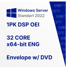 Microsoft Windows Server Standart 2022 1PK DSP OEI 64 bit 32 CORE ENG OEM for Business (конверт с DVD)