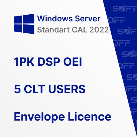 Microsoft Windows Server CAL 2022 1PK DSP OEI 5 CLT USERS OEM for Business (конверт) — лицензия для бизнеса Microsoft Windows Server CAL 2022 1PK DSP OEI 5 CLT USERS OEM for Business (конверт) — лицензия для бизнеса