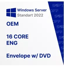 Microsoft Windows Server Standart 2022 16 CORE ENG OEM for Business (конверт с DVD)